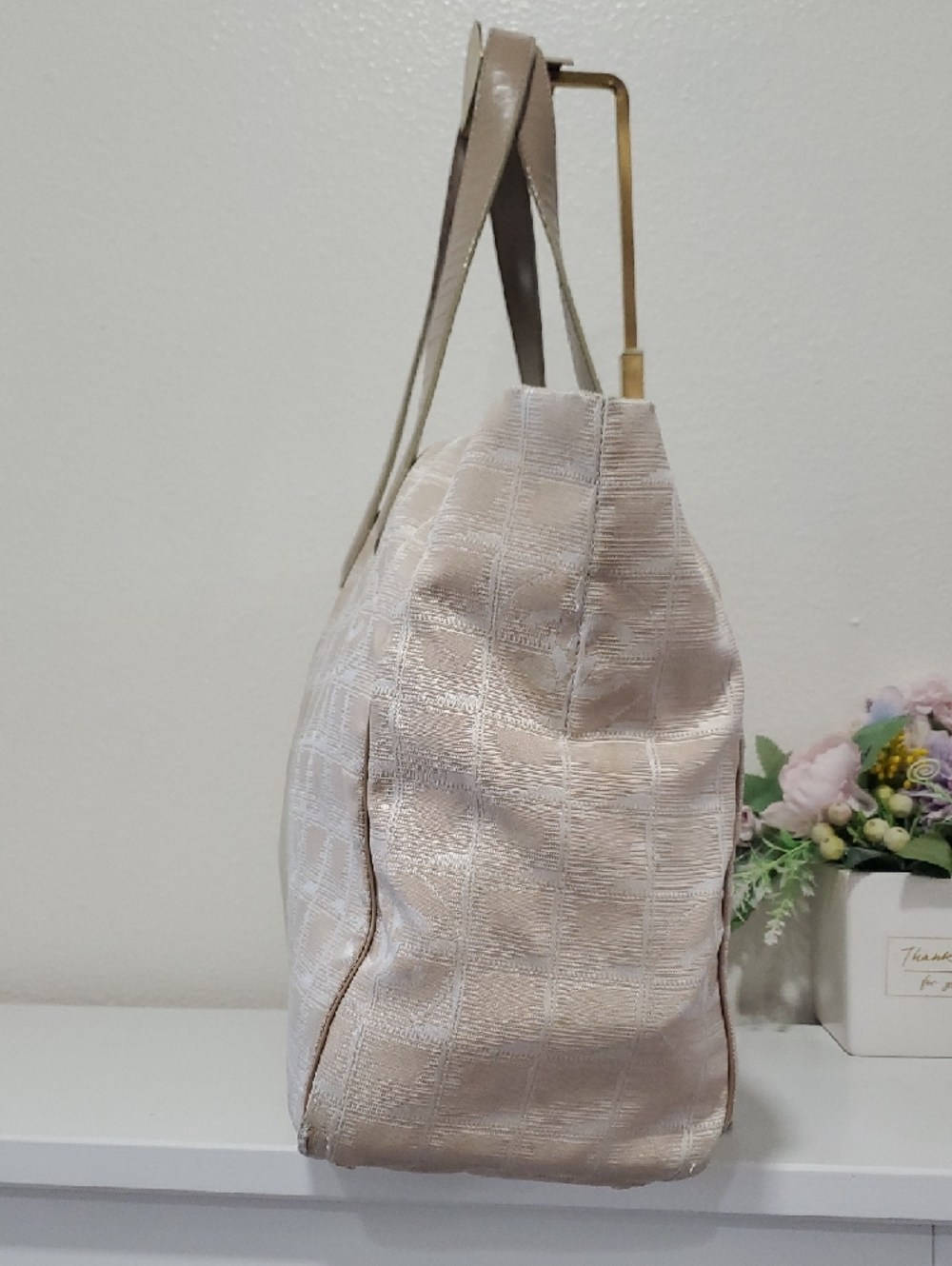 🇮🇹VINTAGE Chanel Travel Ligne Beige Large Tote - Picture 4 of 16